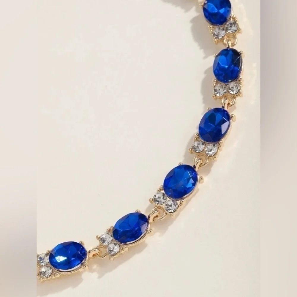 Sapphire And Rhinestone Bracelet